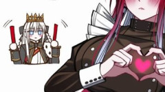 【FGO】英霊喫茶かるであで頑張るバーヴァン・シーを応援する生徒会長モルガンのイラスト