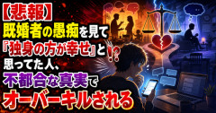 【悲報】既婚者の愚痴を見て「独身の方が幸せ」と思ってた人、不都合な真実でオーバーキルされる