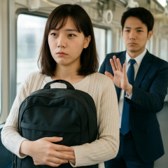 電車内のリュック前抱え「迷惑」 「手に持って」呼びかける社も   |  手に持って足の前で吊るし持ち