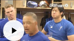 【動画】ドジャース一同「ロバーツ監督1000勝おめでとう！」ロバーツ「ありがとう！今思えば…(長話)」大谷翔平「(話長ぇよ…)」
