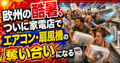 【異常事態】欧州の酷暑、ついに家電店でエアコン・扇風機の奪い合いになる