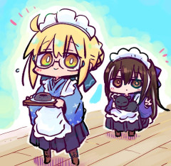 【FGO】えっちゃんと彦斎さんのダブルメイドさん☆ Fate/GrandOrderのイラスト紹介3950