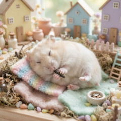 寝ながらごはん食べているハムスターさん　かわいすぎるｗｗｗｗｗｗｗｗｗｗｗｗ