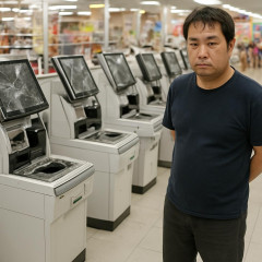 スーパーのセルフレジ9台壊す 容疑で55歳男逮捕 計1350万円相当被害 茨城県警ひたちなか署
