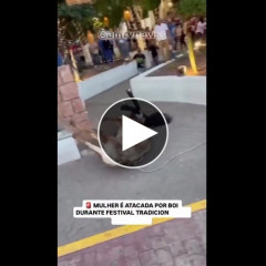 【動画】女さん、牛さんを舐め腐った結果、ボロ雑巾にされる