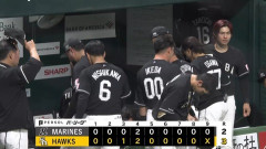 7月3日　ソフトバンク３－２ロッテ　先発廣池が7回3失点の力投、打線は一時逆転に成功も僅か4安打に終わり逆転負け