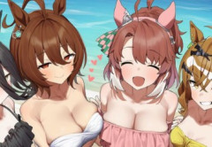 【ウマ娘】意外とポッケとかカフェの方がくるものがある？ 新時代組4人の水着、いいよね…。