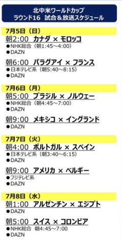 【速報】 決勝トーナメント2回戦の対戦カード決定。地上波6試合 DAZNは全8試合 生中継！！