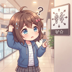 【】ショッピングモールで見つけた「トイレのピクトグラム」　見る人を悩ませるデザインに「これは難しい」と困惑
