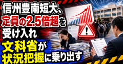 【異常事態】信州豊南短大、定員の2.5倍超を受け入れ　文科省が状況把握に乗り出す