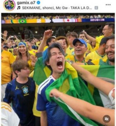 【W杯】日本戦でブラジルサポに混じった日本人、フォロワーが100万人以上も爆増