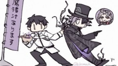 【FGO】カリオストロを追いかける巌窟王を捕まえる魔猪汁を食すマスターのイラスト