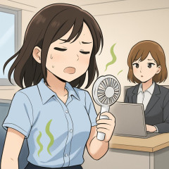 無自覚のワキガ同僚女性ハンディファンで職場にニオイ拡散 夏の「スメハラ」誰がどう解決すればいい？   |  女のワキガって出会ったことがないけれど、