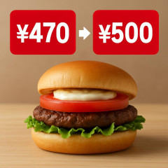 モスバーガーが４７０円から５００円に値上げ １５日から商品の８割対象…