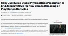 IGNブチギレ再ツイート「見逃した方へ：PS向け新作ゲームのディスク生産は2028年1月に終了します。」