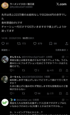 ラーメン屋、遂にキレた！「売上223万円で赤字55万。俺はタダ働きやぞ」