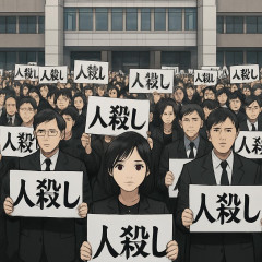 サヨクさん、喪服姿で斎藤知事は人殺しプラカードを掲げて県庁前に大集合   |  sssp://img.5ch.io/ico/32_1.gif