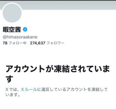 【悲報】暇空茜さん、Twitterアカウント凍結ｗｗｗｗｗｗｗｗｗｗ