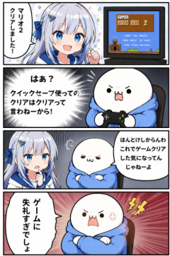 【画像】Vtuber「マリオ２クリアしました！」(ヽ´ん`)「はぁ？クイックセーブ使ってのクリアはクリアって言わねーから！」