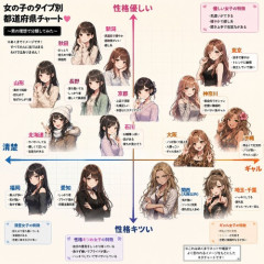 【画像】女の子タイプを都道府県別にした結果ｗｗｗｗ