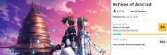 SAO新作「Echoes of Aincrad」、メタスコア64でアンチを黙らせる