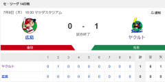 【試合結果】ヤクルト1-0広島　球団史上初の継投ノーヒットノーラン達成！
