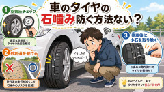 車のタイヤの石噛み防ぐ方法ない？