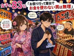 女子の83%「お祭り行って屋台でお金を使わない男は無理」