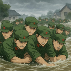 中国兵士さん達、洪水が発生したためスクラム組んで人間土嚢を形成し水を防ごうとする   |  sssp://img.5ch.io/ico/taxi.gif