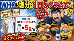 WHO「塩分は1日5グラムまで」