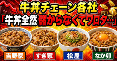 【悲報】牛丼チェーン各社「牛丼全然儲からなくてワロタ…」