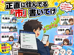正直に住んでる「市」書いてけ