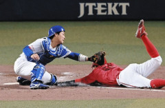 カープ大盛、激走ホーム突入も中日細川＆村松に阻まれる。リクエストも判定変わらず
