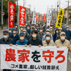 「農家を守ろう」新潟で百姓一揆 コメ農家、厳しい経営訴えデモ 参加者約150人   |  米で遊んだ奴ら何してんの
