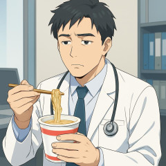 医者ってお金持ちだろうに、なんでご飯がカップ麺だけだったりすんの？もっといいご飯食べろと思う   |  午後2時過ぎに院内のコンビニ行っても カップ麺しか売れ残ってないからだよ