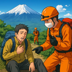 富士山下山中に疲労で動けなくなった男性が再び救助要請…登山時に引き続き2日連続救助求める