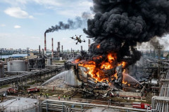 ウクライナ、ロシア南部アゾフ海沿岸の石油関連施設や港を攻撃…火災が発生！