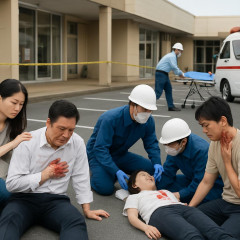 店舗敷地内で男女4人が相次ぎ刺される 4人がけが、病院に搬送 44歳男を現行犯逮捕 佐伯市   #大分 |  44歳てバブル世代やないか