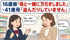 16歳娘「母と一緒に万引きしました」･41歳母「盗んだりしていません」
