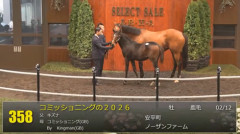 【セレクトセール2026】コミッショニングの2026（父キズナ）2億7千万円で落札　他