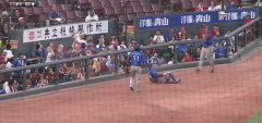 DeNA 石上泰輝が守備でフェンスに激突し途中交代　試合後のハイタッチにも現れず…