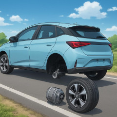 「あり？」かもBYD。車体下部から後輪モーターが丸ごと脱落