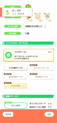 【ポケスリ】よくキノコ枯渇するのでナエトルはAAAにこだわりたい