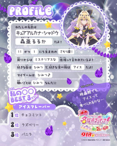 【速報】キュアアルカナ・シャドウちゃんのプロフィールｗｗｗｗｗ