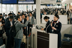 JAL「国内線で席の数より乗る人が多いので次の便に移動できるかた～」