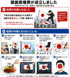 【速報】国旗損壊罪の処罰範囲ｗｗｗｗｗｗｗｗｗｗｗｗｗｗ