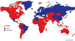 トヨタ派の国とフォルクスワーゲン派の国、綺麗に世界が二分されると話題に