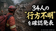 【速報】中国・重慶で山崩れ「34人の行方不明」を確認発表 本当に35人上限は存在していた
