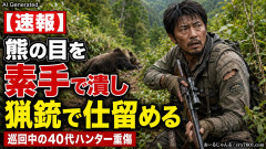 【速報】ハンター襲われ両腕噛まれ後頭部やられるも、熊の目を素手で潰し猟銃取り出し殺害