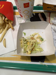 【画像】マクドのビッグマック、最後はキャベツが絶対にこうなる（泣）